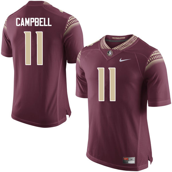 Men #11 George Campbell Florida State Seminoles College Football Jerseys-Garnet